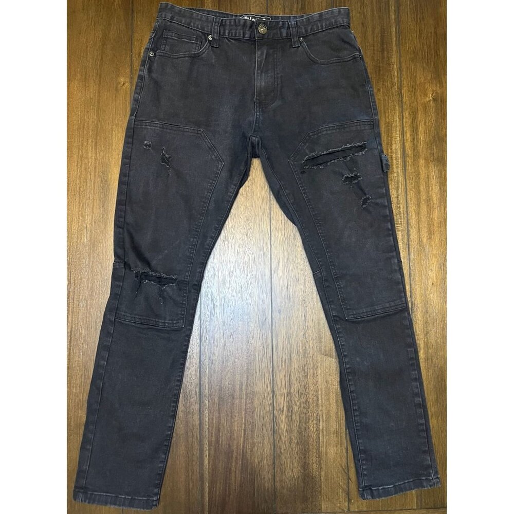 Kloud9 Limited Edition‎ Men's Distressed Tapered Jeans Black 34x32
